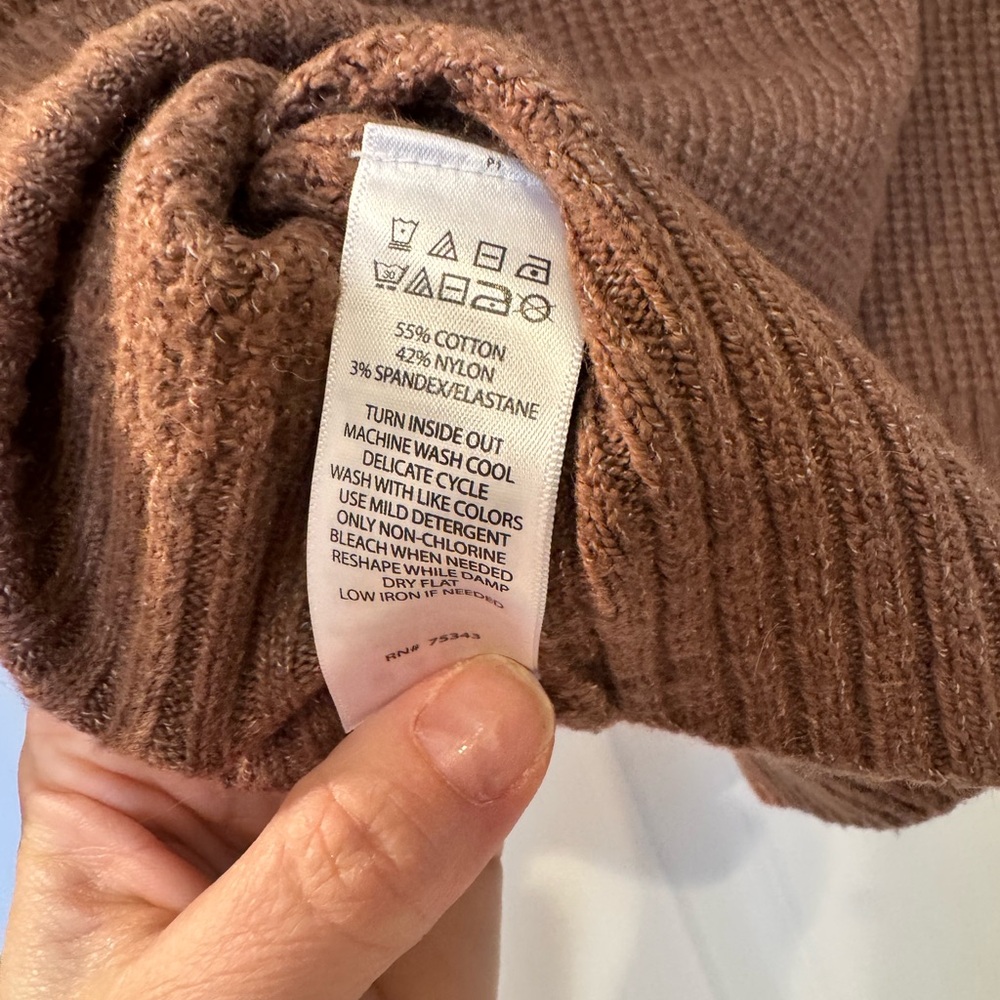 SOLD: William Rast Chestnut Brown Cowl Neck Sweater - Picture 3 of 3